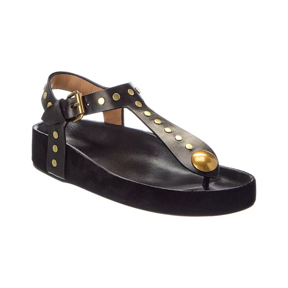 Isabel Marant Enoire Leather Sandal, Black